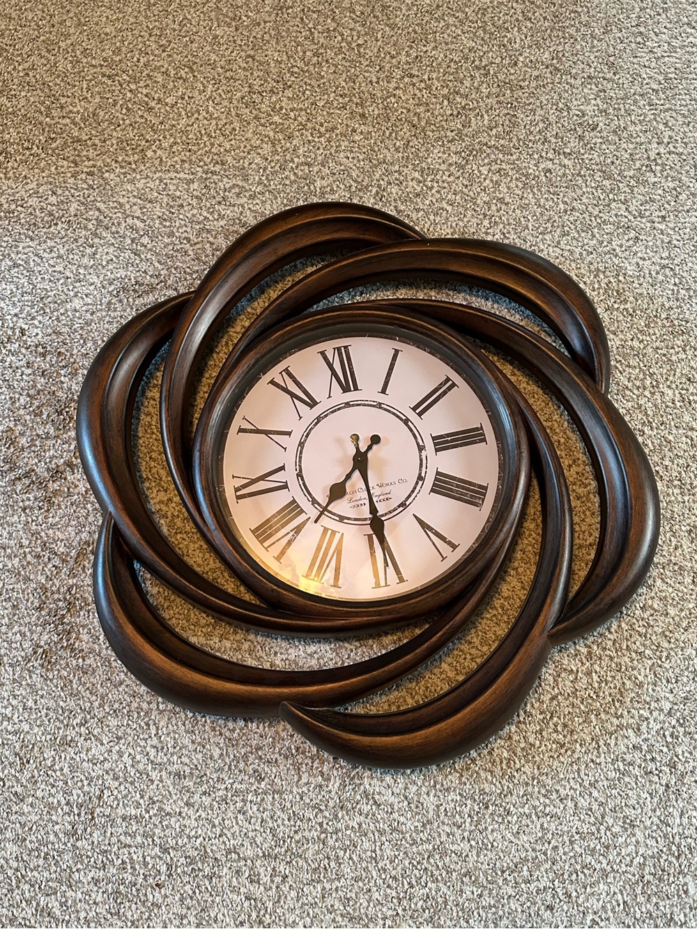 Large Bronze Swirl Wall Clock – Decorative Home Wall Decor